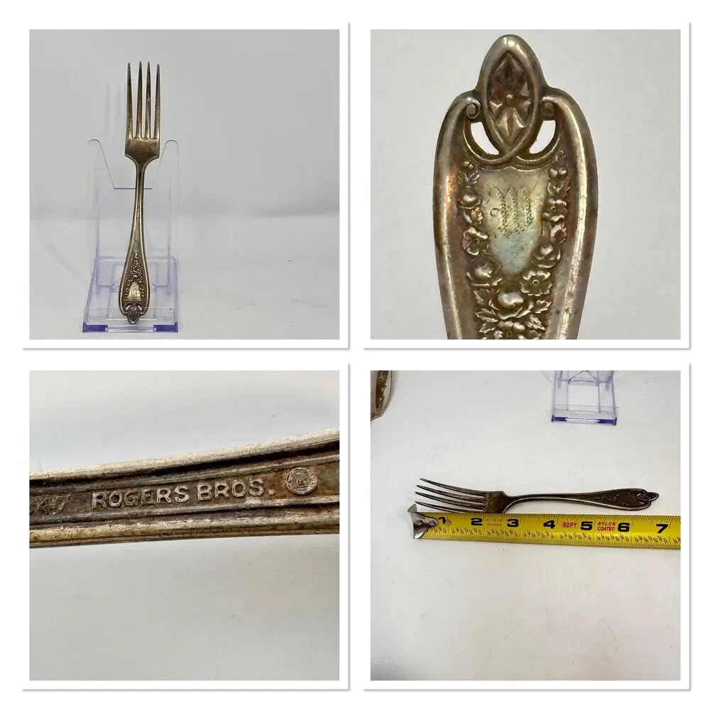 Mismatched Lot of 4 Antique and Vintage Silverplated Serving Utensils Set
